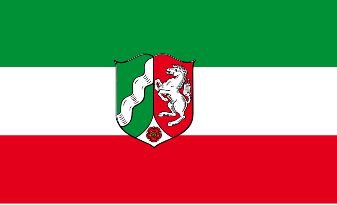 Flagge mit Wappen Nordrhein-Westfalen