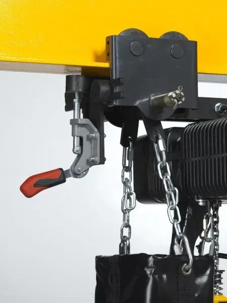 Close up of the electric motor trolley for an SWF electric chain hoist