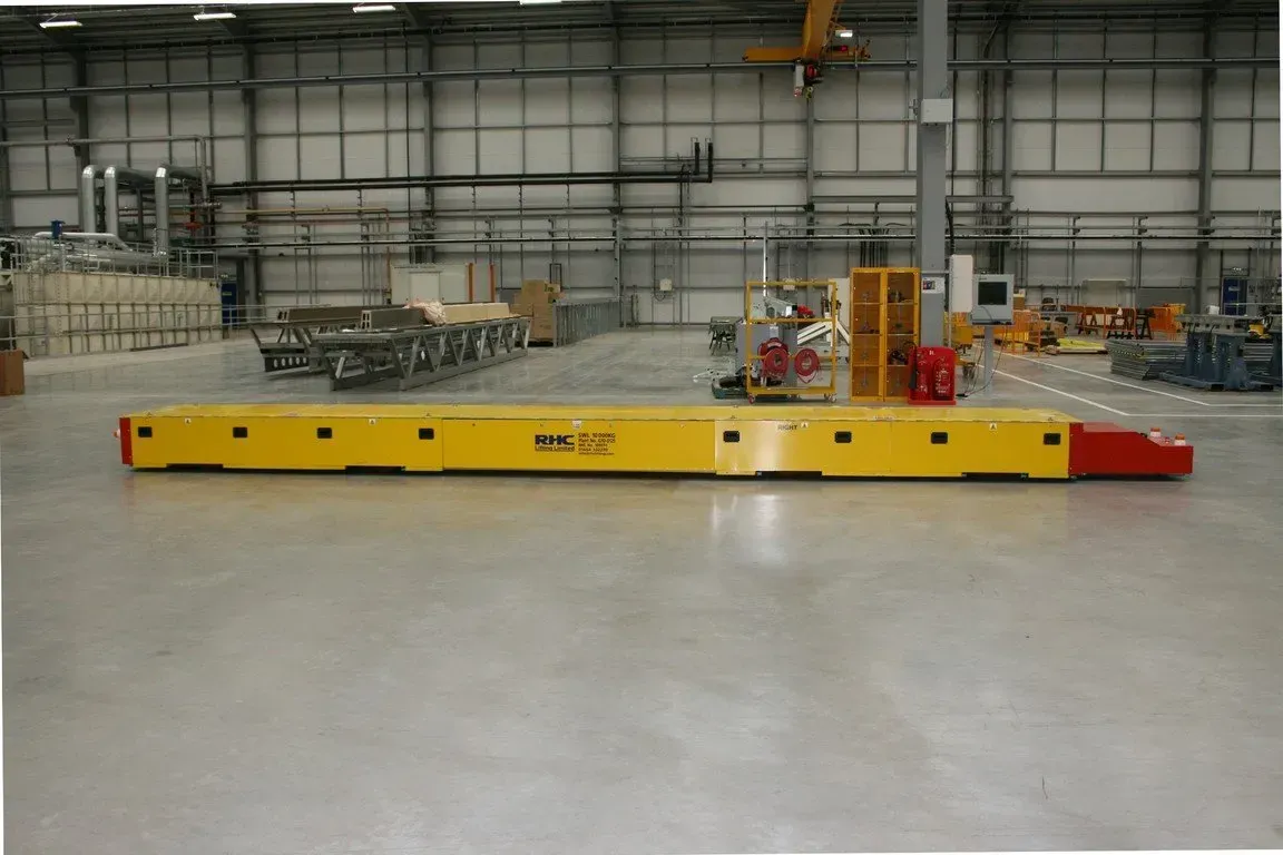 Whole side view of automated guided vehicle