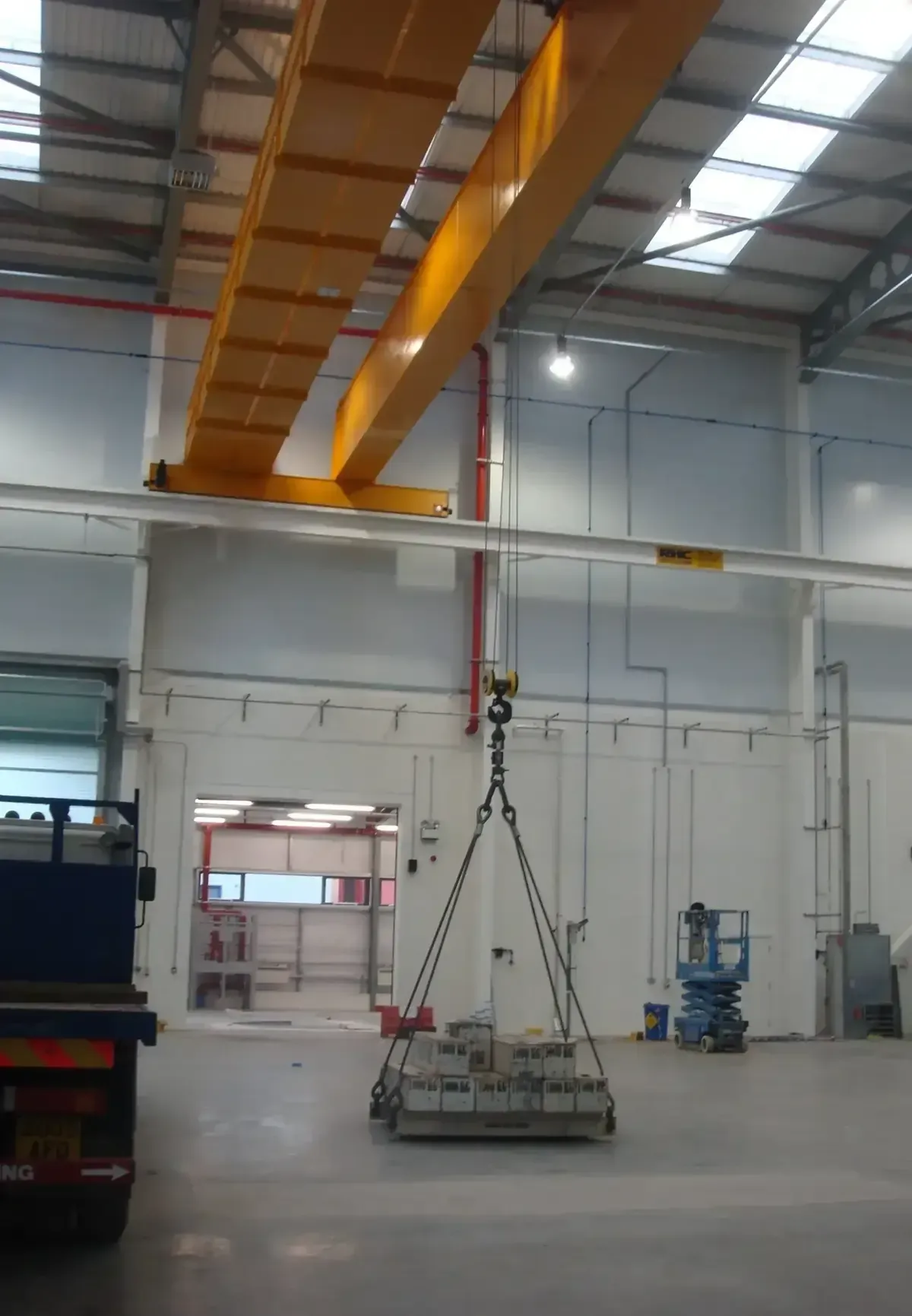 A crane being load tested