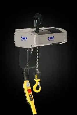 Image of a SWF CHAINster electric chain hoist, with a pendant attached