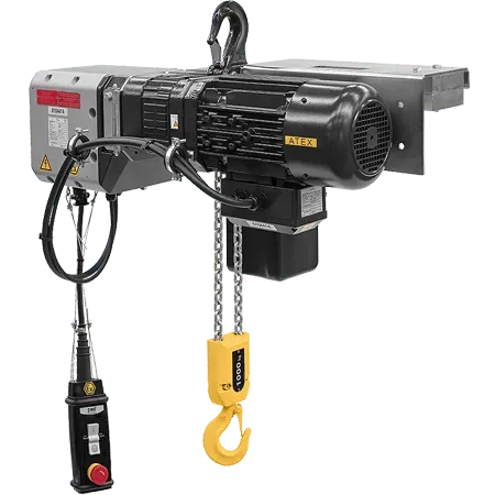 The back of an SWF explosion proof wire rope hoist