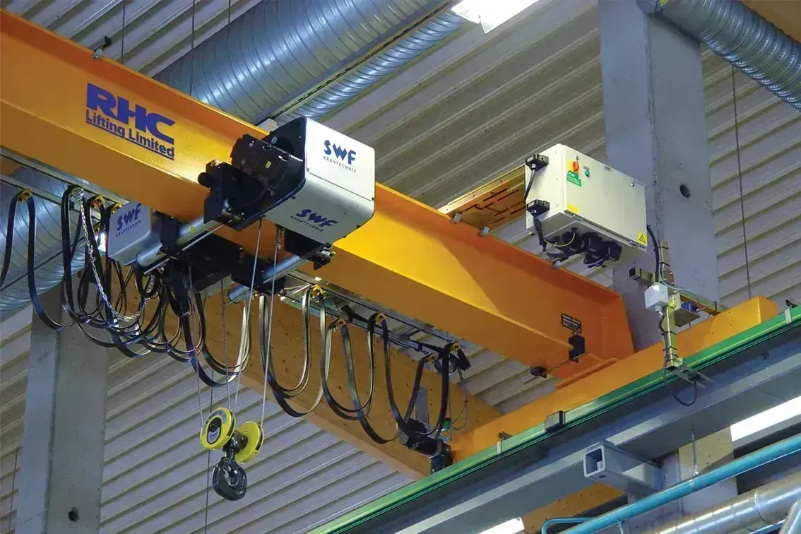 Image of an overhead gantry crane and hoist