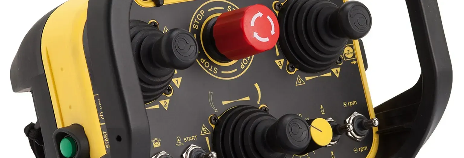 Close up industrial remote buttons