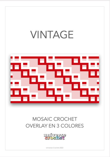 Patrón gratuito Vintage Mosaic Crochet en 3 colores