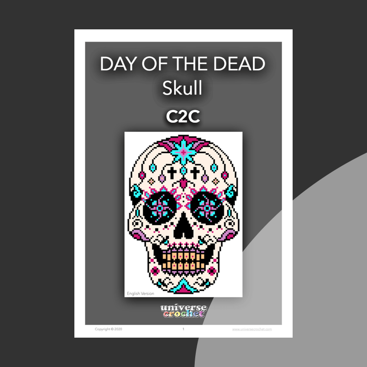 patron crochet pattern ganchillo calavera dia de muertos day of the dead skull