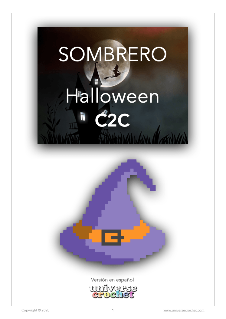 patron crochet pattern ganchillo halloween hat sombrero