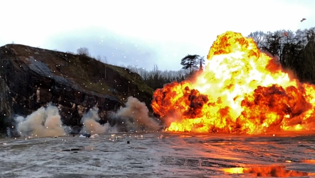 FilmSFX - Large Wet Fuel Explosion with black-powder lift