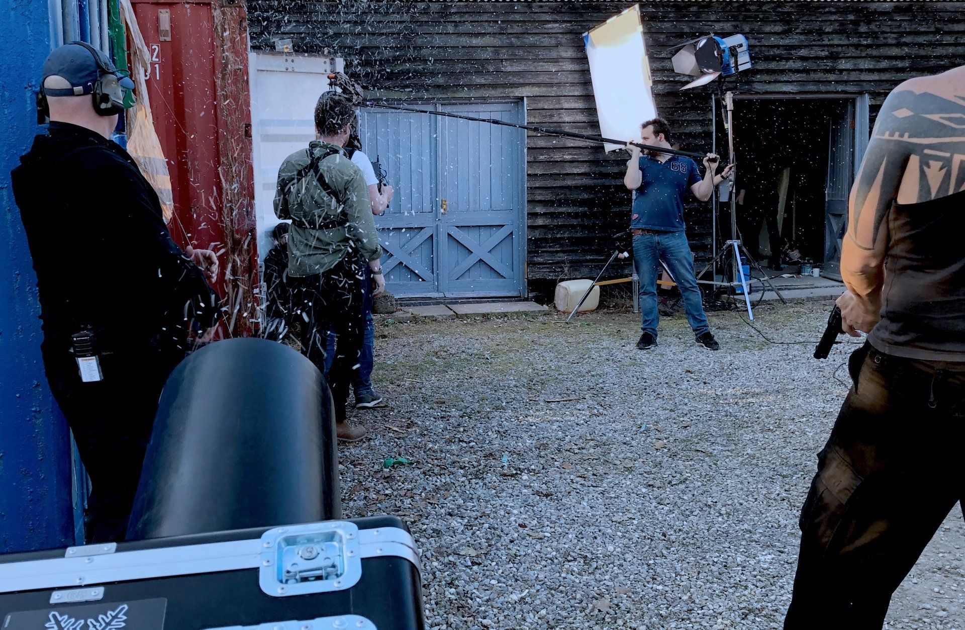 FilmSFX on set with our Snow SFX Services