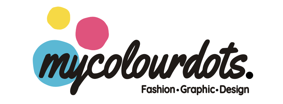 Logo mycolourdots. Fashion, Graphic, Design.
Schriftzug mit bunten Punkten.