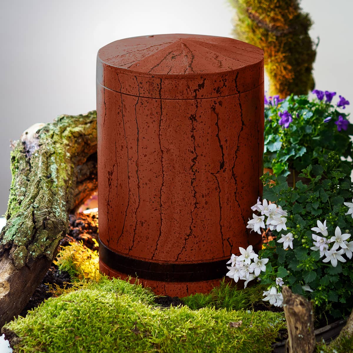 KU-1020-RBB Biourne aus Kork rotbraun/braun gebeizt