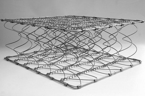 A detailed picture of an open coil spring unit A detailed picture of an open coil spring unit