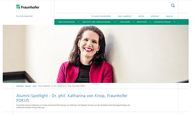 Interview geführt von Fraunhofer mit Dr. Katharina von Knop Katharina von Knop, Katharina Knop, Fraunhofer, Risiko, Digital Products