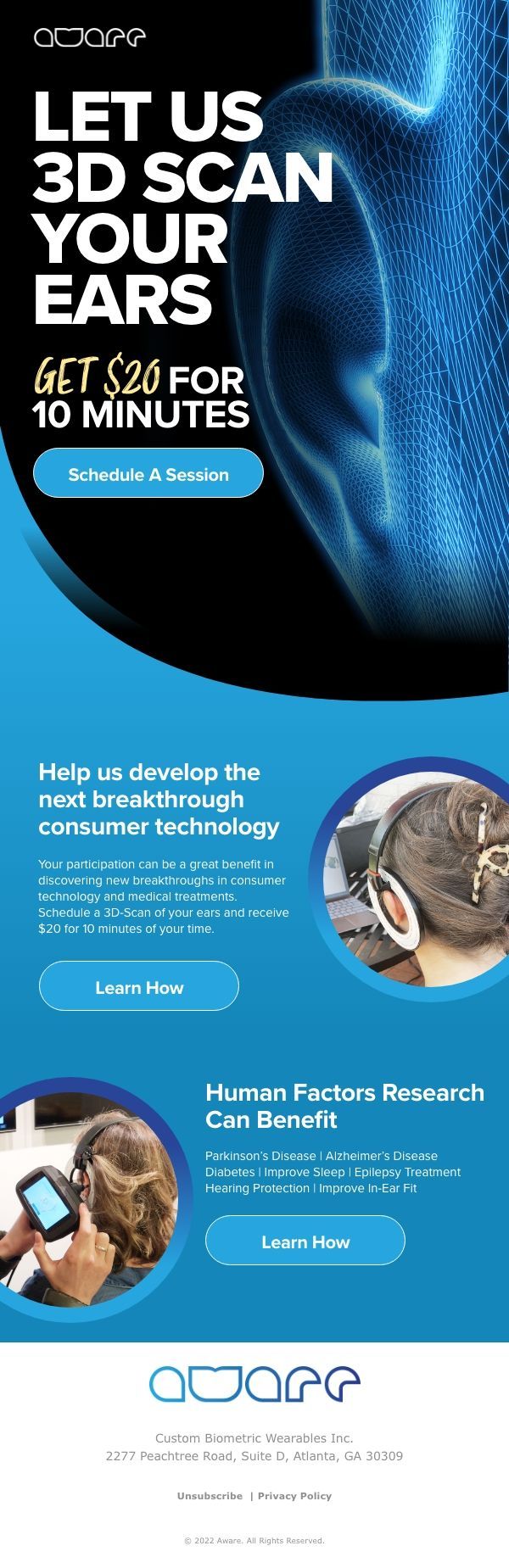email: AWARE 3D Ear scan