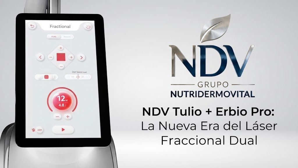 primer plano de la pantalla táctil del equipo NDV Tulio + Erbio Pro