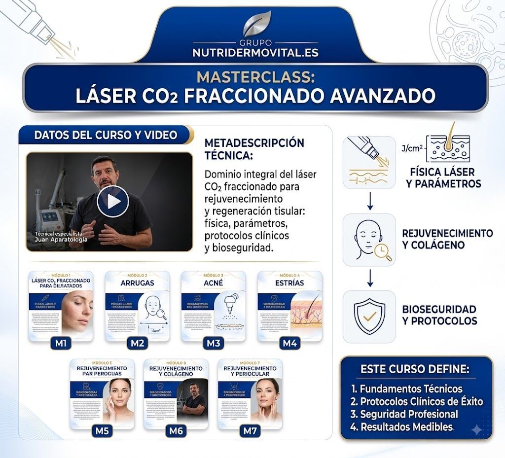 7 Módulos de Especialización en Láser CO2 Fraccionado con NutriDermoVital