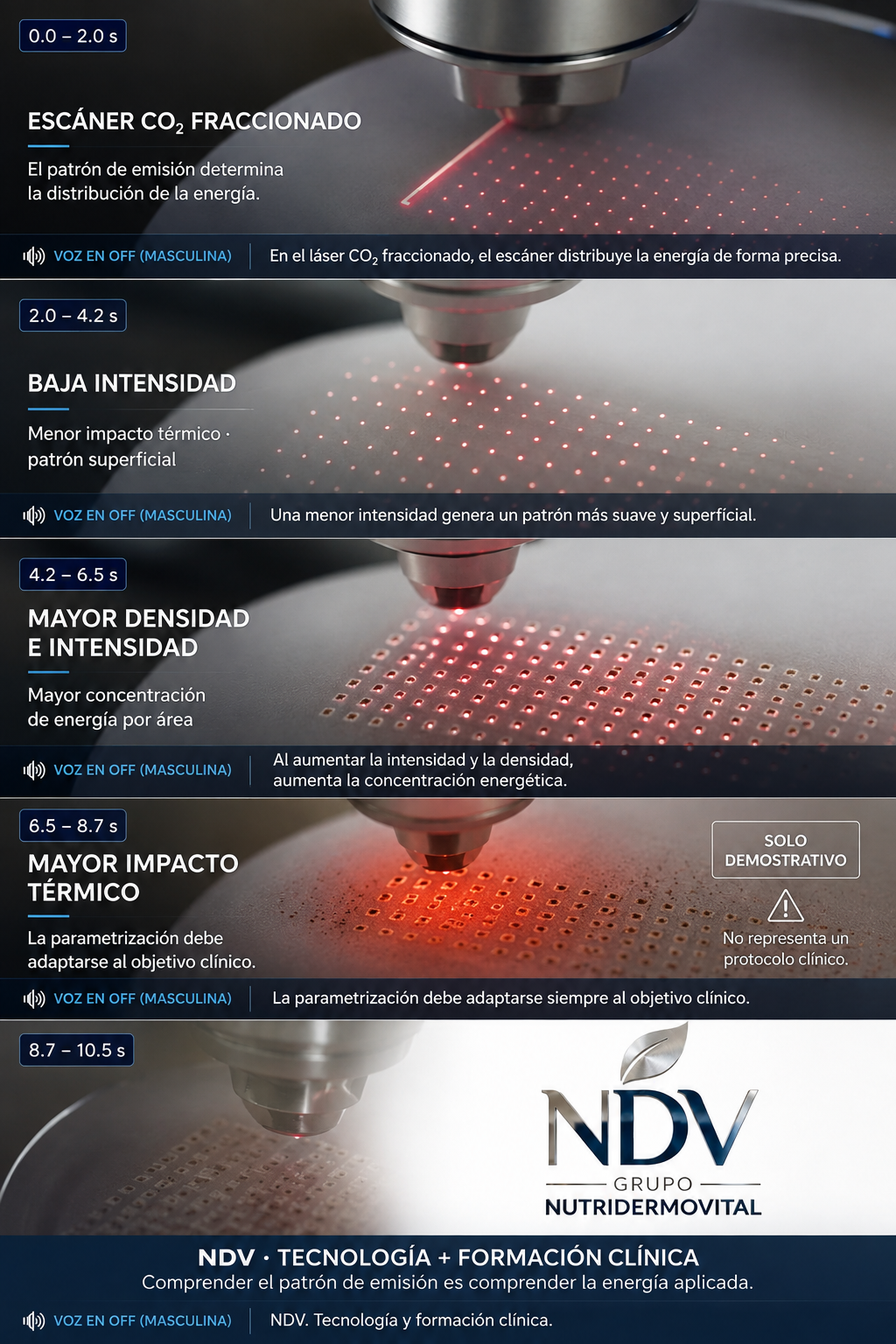 Tecnología NDV, Club VIP NDV, Láser CO2 Fraccionado, Parametrización clínica