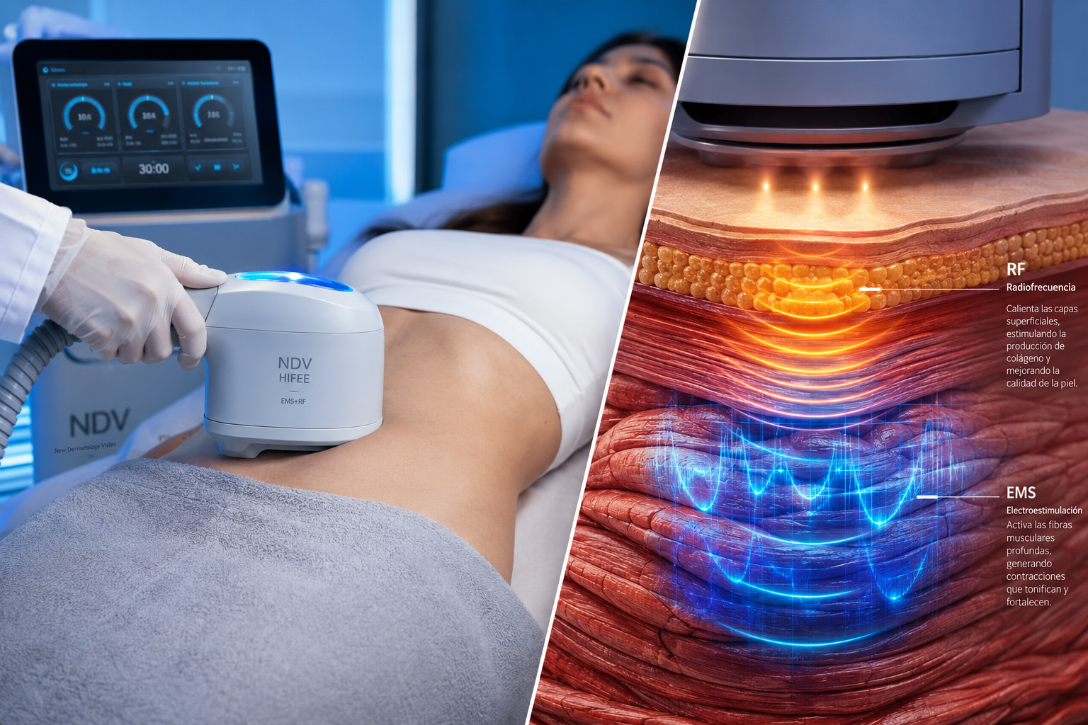 EMS, HIFEE, Radiofrecuencia, Rejuvenecimiento Facial, Tonificación Corporal, NutriDermoVital, Academ