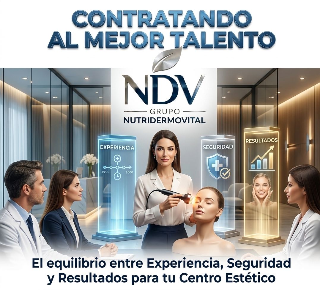 Recepción de una clínica estética moderna y lujosa, representando la gestión de recursos humanos