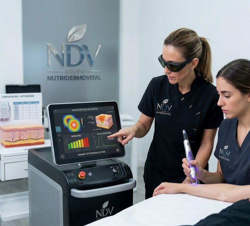 NDV Academy, impedancia tisular, daño termico estetica, optimizar cartuchos HIFU, ROI centro de este