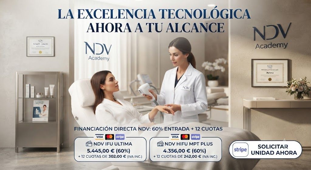 Profesional de medicina estética aplicando tratamiento con equipo HIFU a una paciente en clínica mod