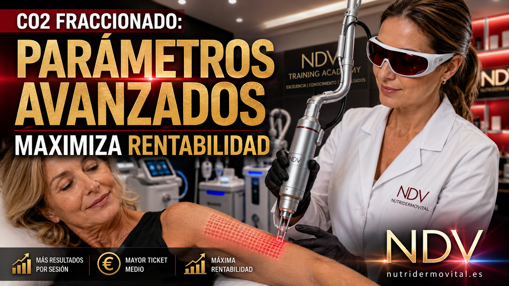 Láser CO2, Parámetros Avanzados, Rentabilidad Estética, NDV Formación