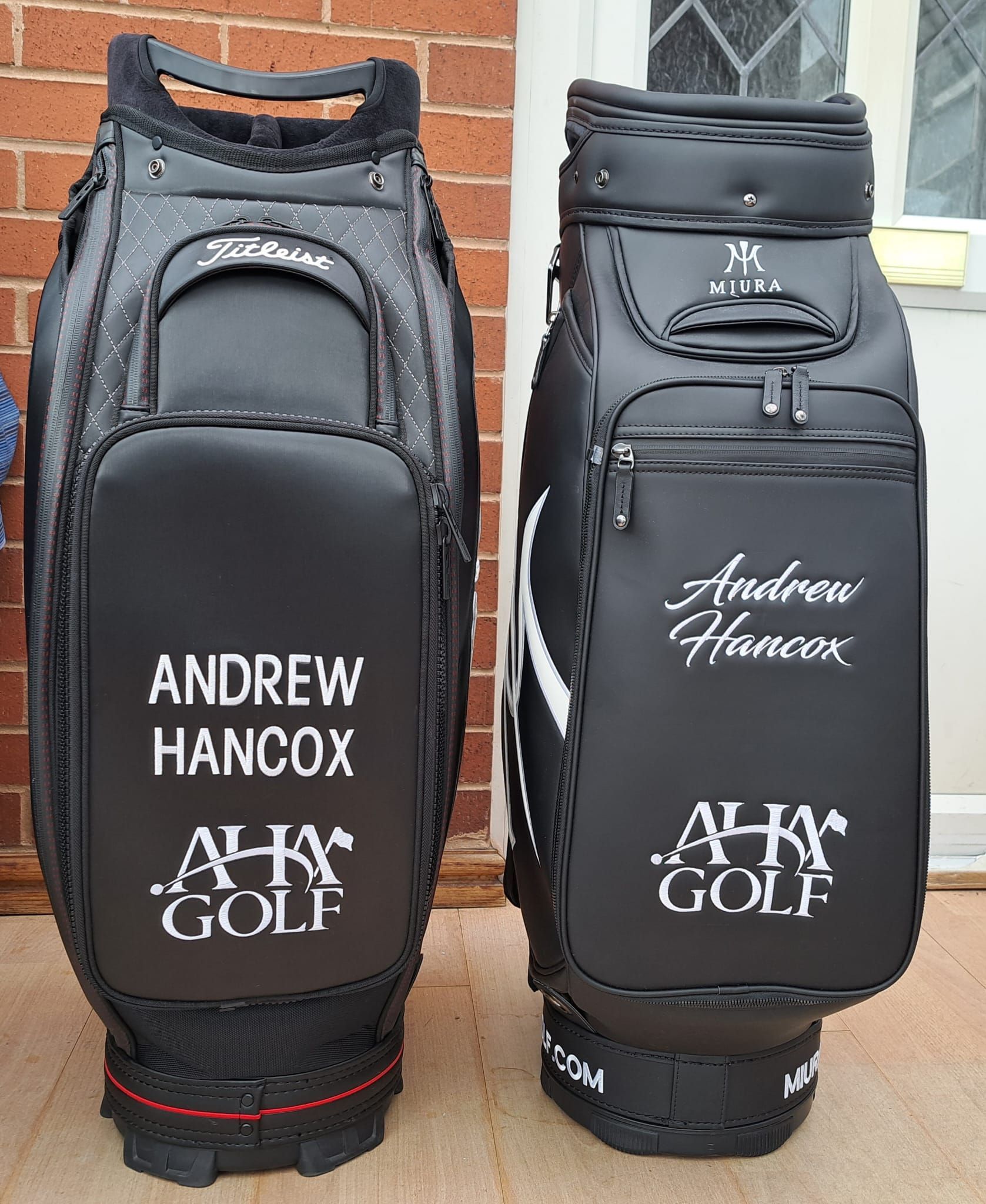 custom embroidered golf bag pockets, embroidered golf bag pocket, golfer, golf pro, golf towel, golf promo, golf shirt, golf bag, Andrew Hancock pro golfer