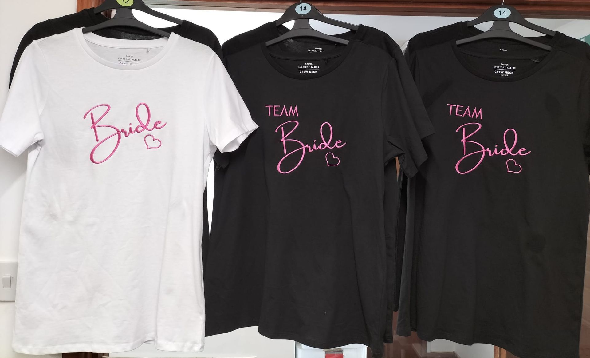 Bridal party t-shirts, embroidered ladies tee shirts