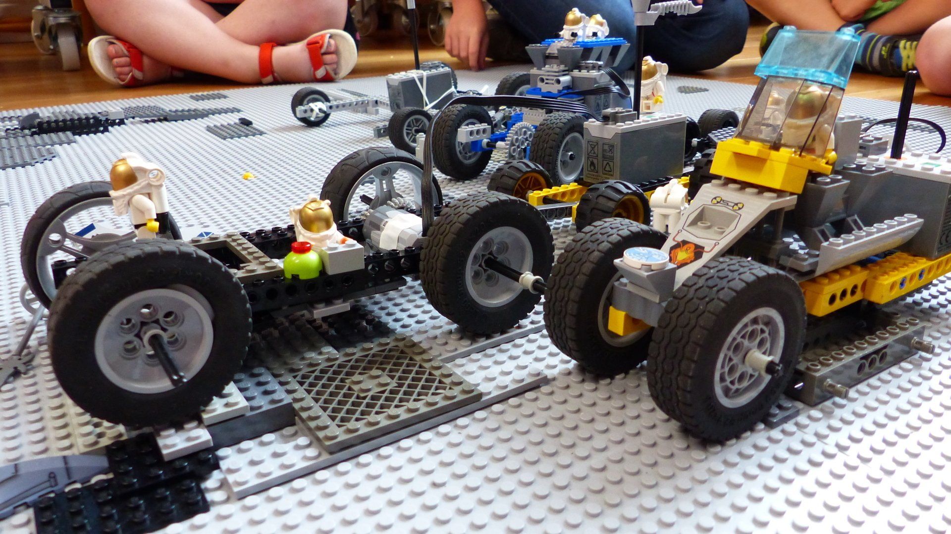 Lego Motorised Moon rovers. Design, Technology, Maths.