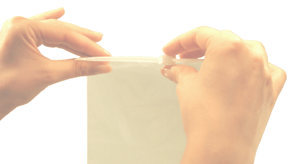 Gleitverschlussbeutel mit weißem Zipper