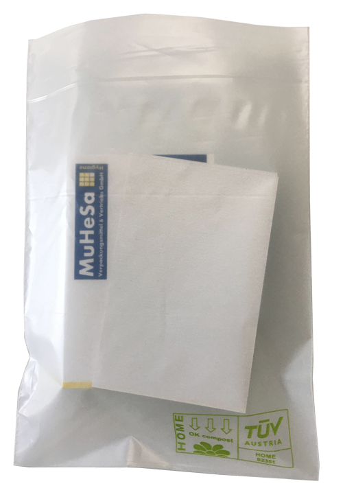 PLA Flachbeutel - milchig transparent aus biobasiertem Kunststoff