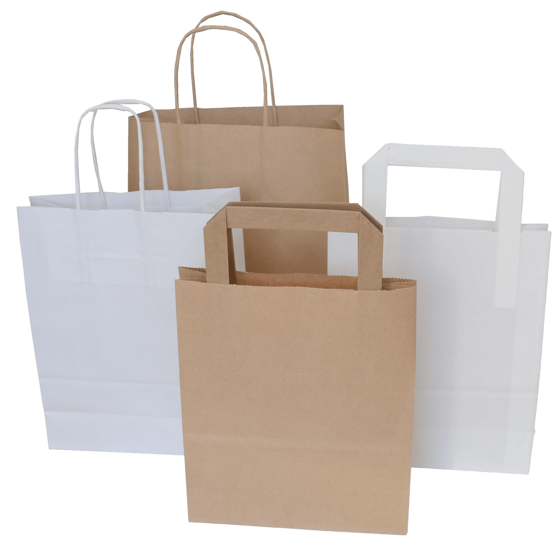 Kraftpapier Tragetaschen Lagersortiment