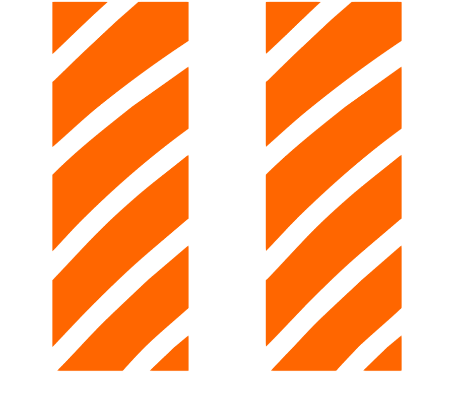 Logo de l'entreprise Pause Saumon avec deux barres avec remplissage chair de saumon