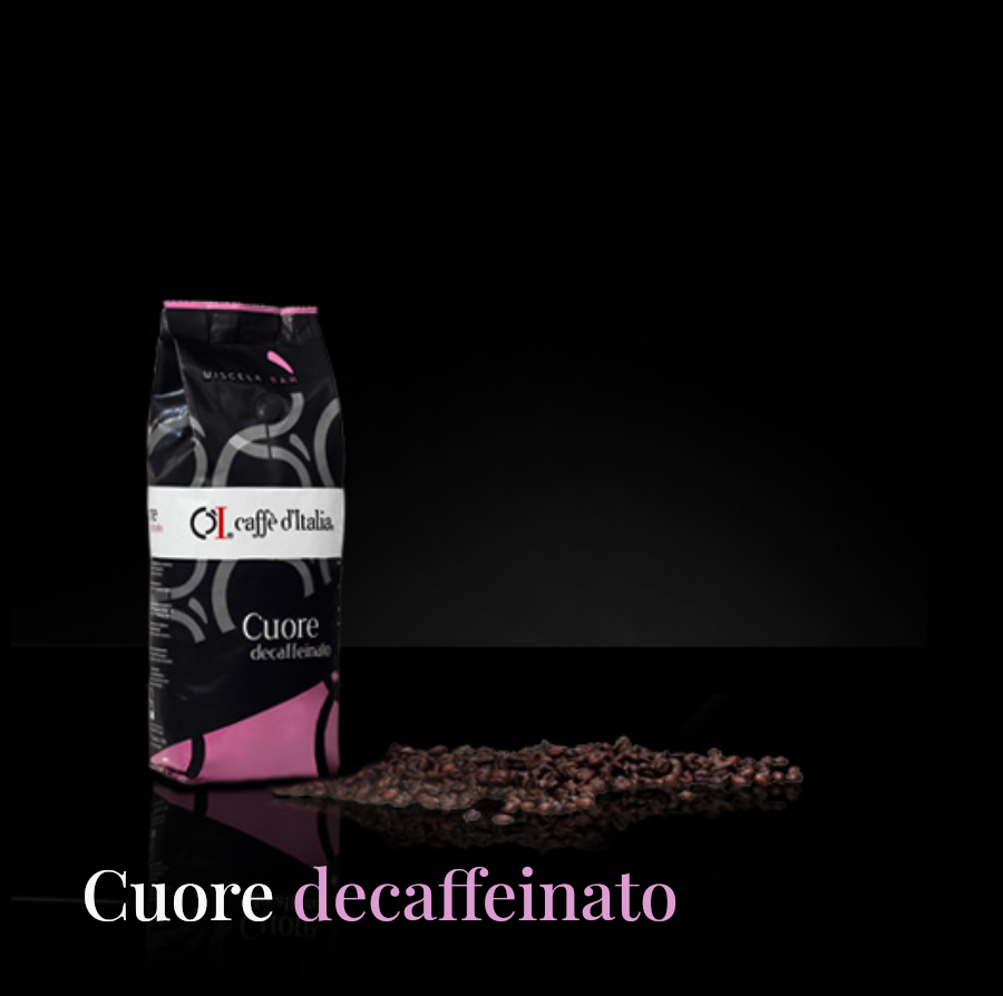 Caffè D'Italia café en grain mélange Cuore Decaffeinato