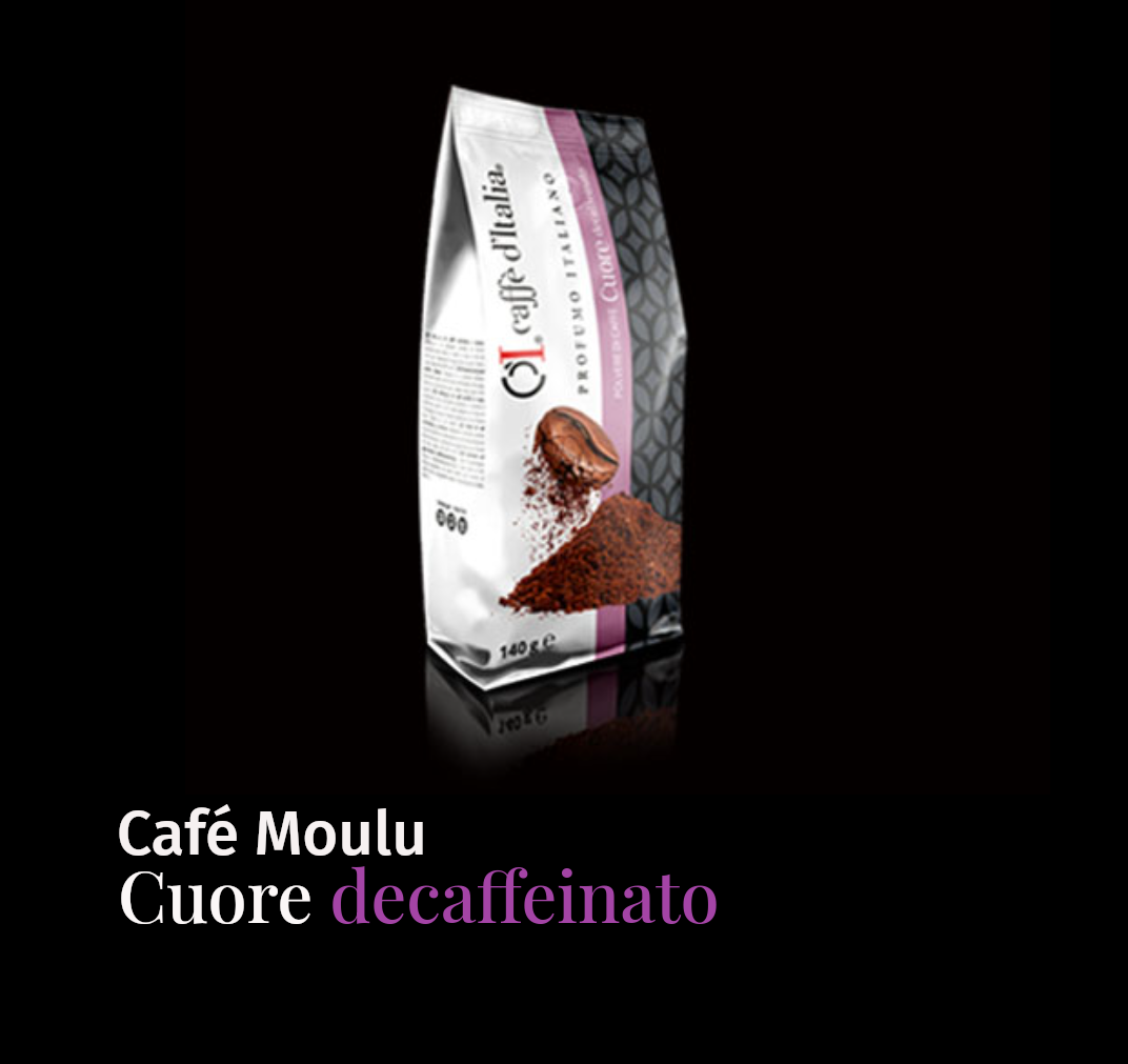 Caffè D'Italia café en poudre mélange Cuore Decaffeinato