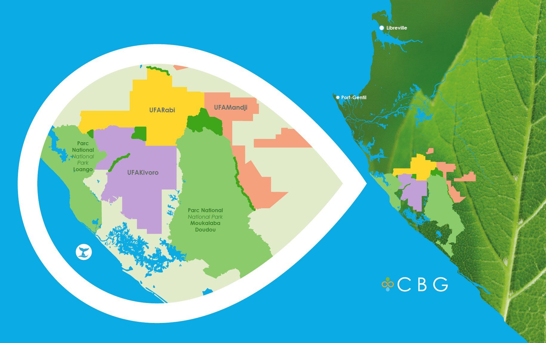 UFA : Unité Forestière d'Aménagement - Forest Management Unit (FMU) Carte de la forêt CBG