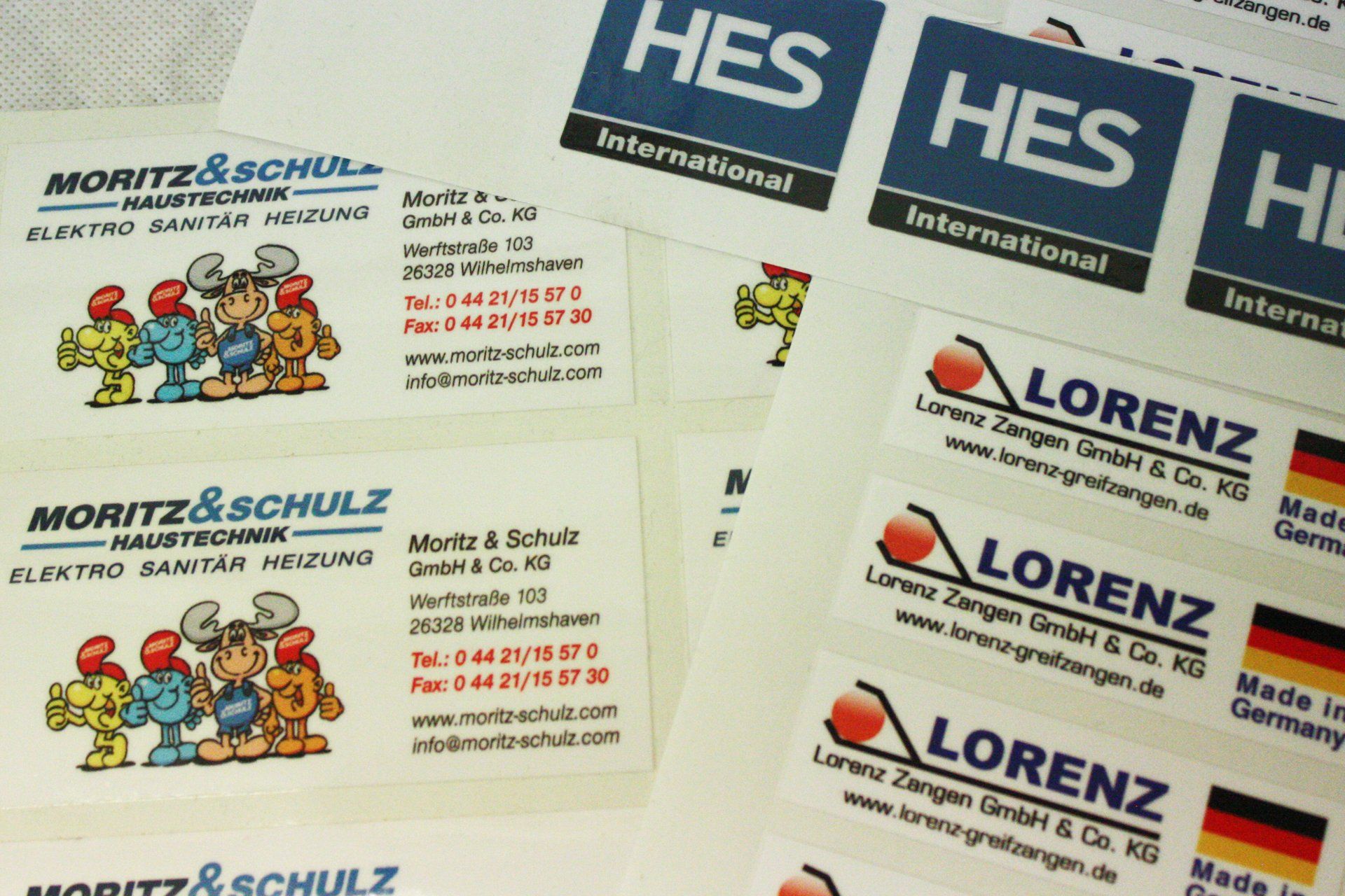 Beispiele Aufkleber Stempel