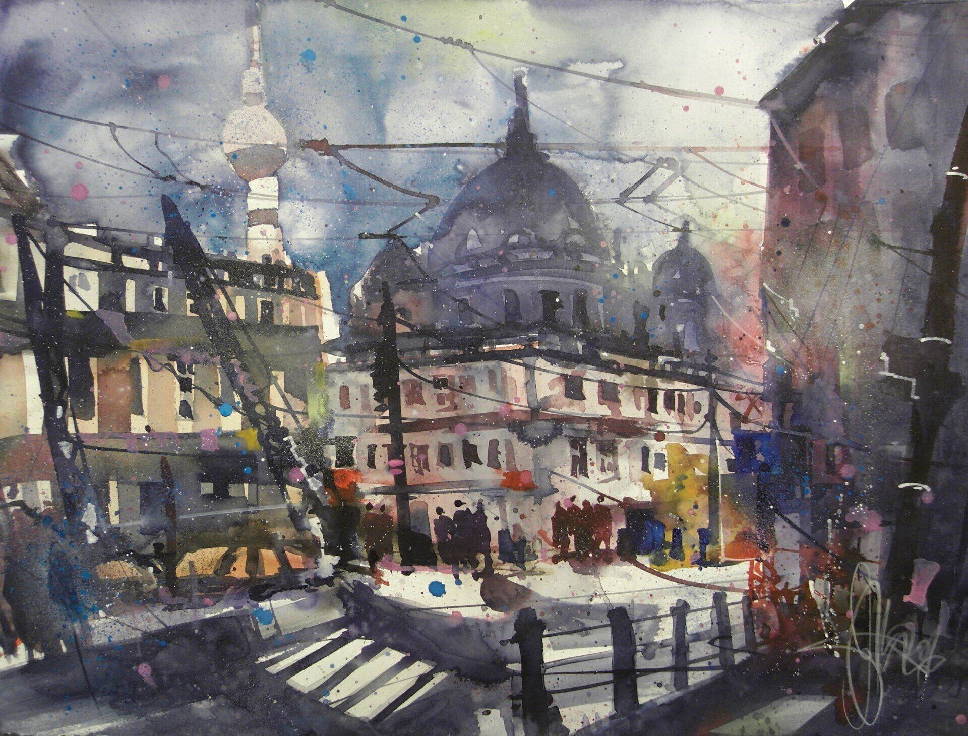 Aquarell Berlin_Am Kupfergraben