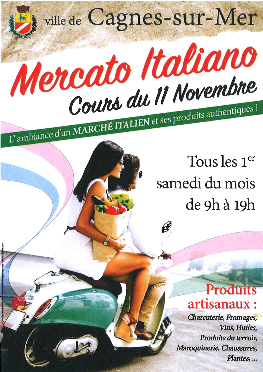 Marché Italien à côté de la Boutique prêt à porter Papillon Mode Cagnes sur mer