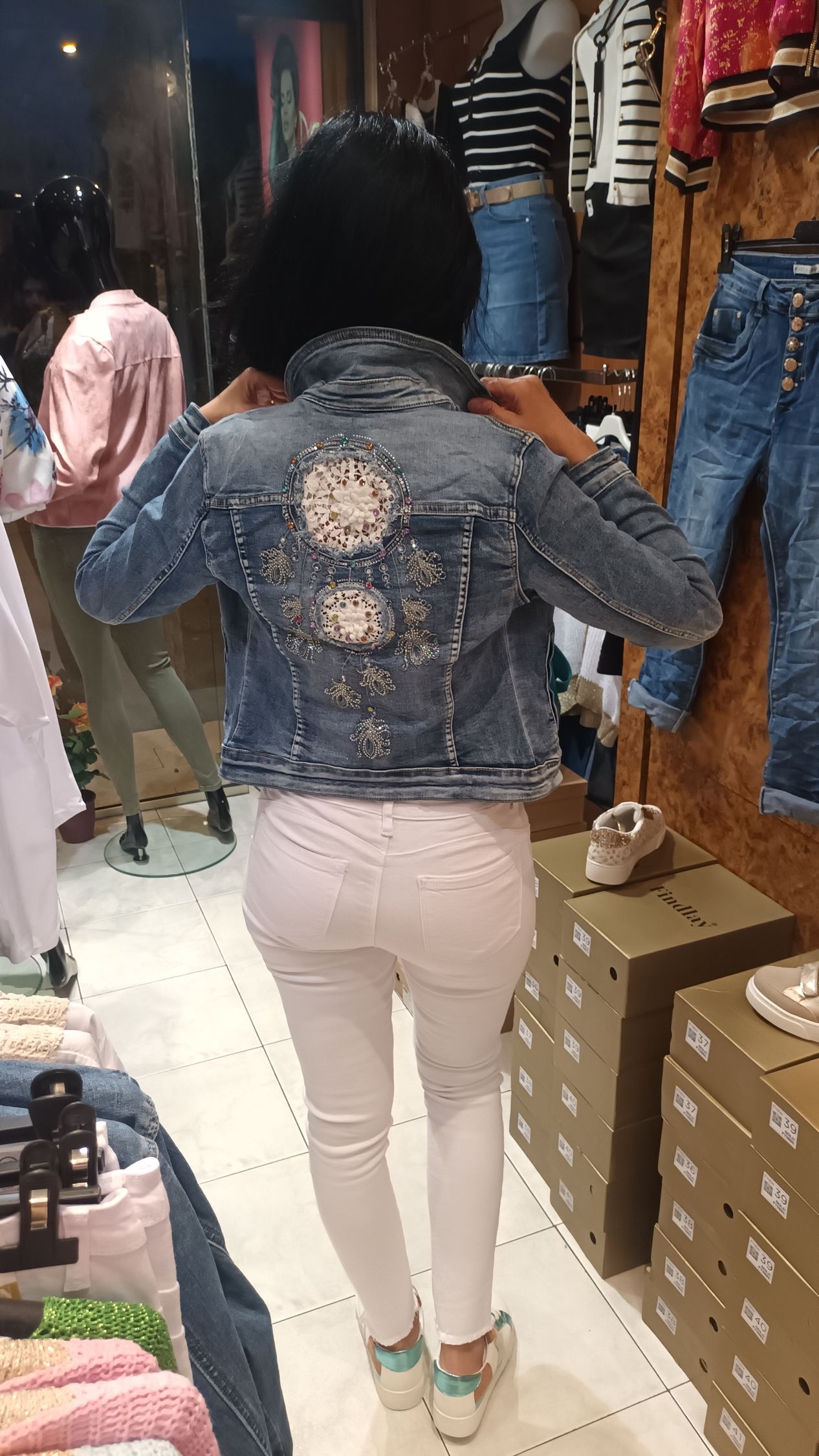 VESTE JEAN ATTRAPÉ RÊVE DENTELLE