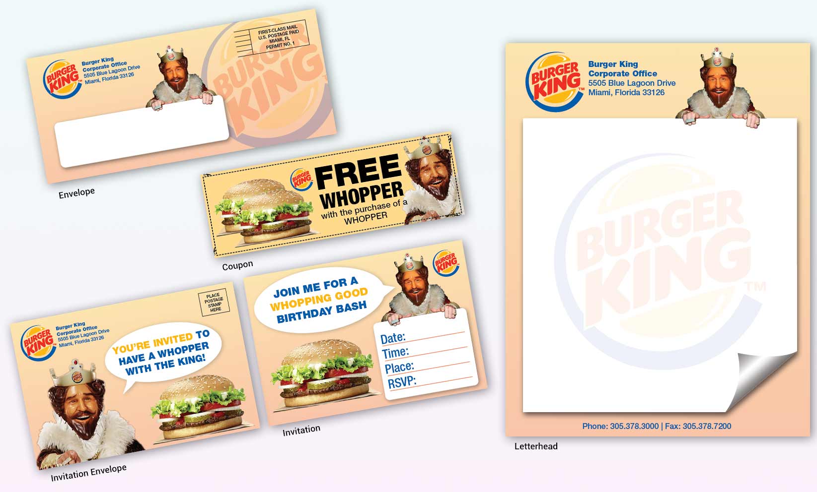 Burger King Stationery Set created in 2018
