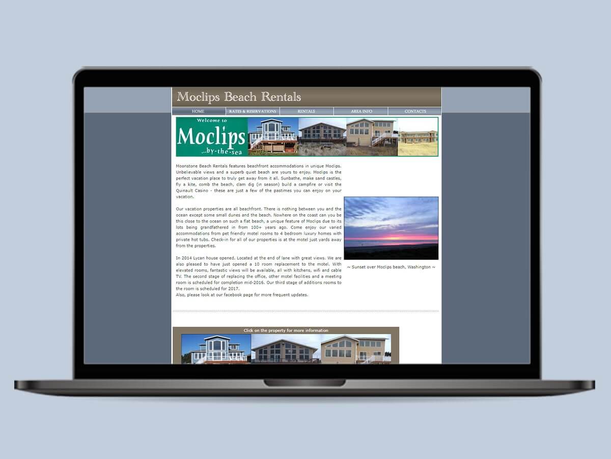 Moclips Beach Rental Website Design Before