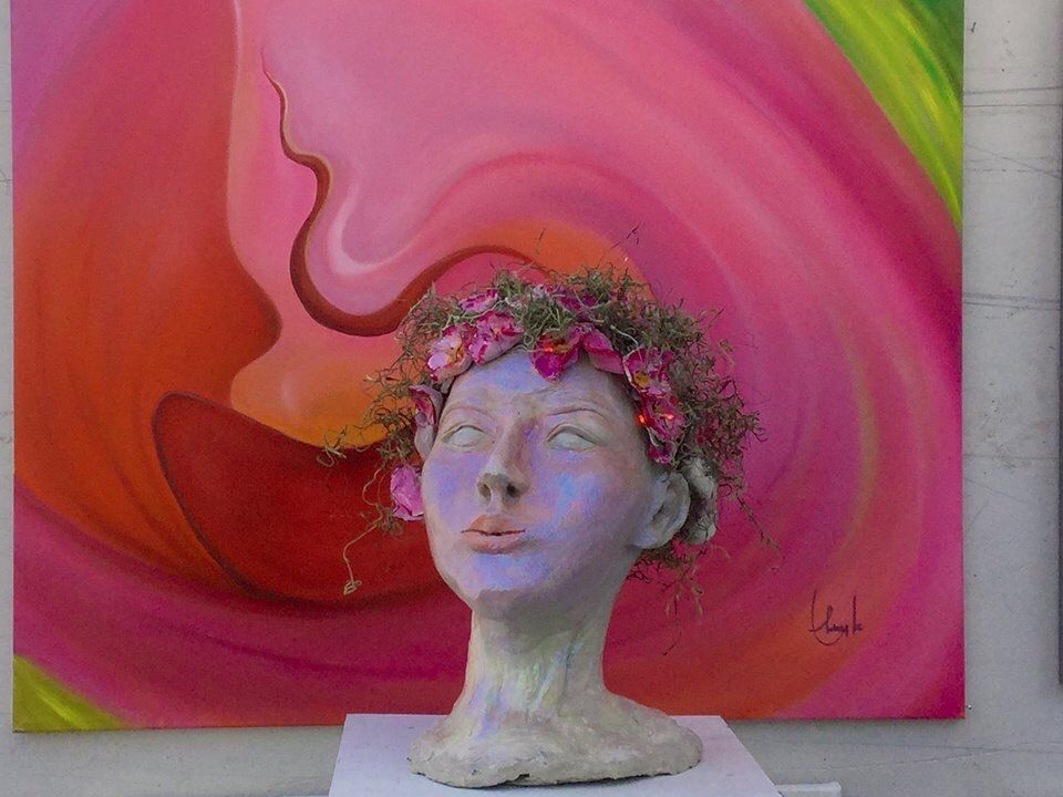 Spring, Girl, bust, clay, portrait