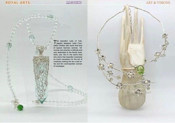 Design-Halskette aus 925 Silber mit Edelsteinen handgefertigt