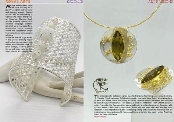 Silberarmreif und Edelstein-Anhänger – handgefertigter Design Schmuck