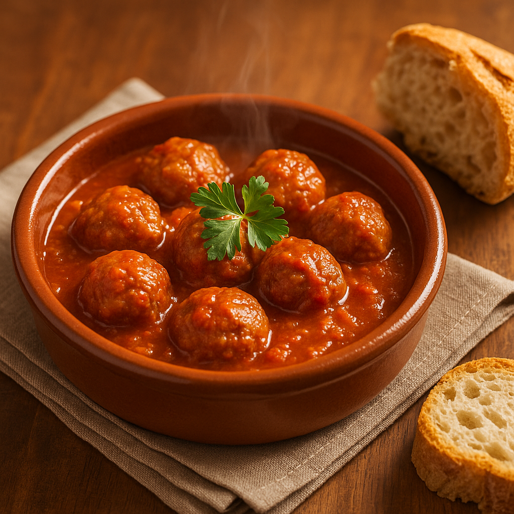 Receta fácil de albóndigas caseras en salsa de tomate Orlando, un plato sabroso y tradicional