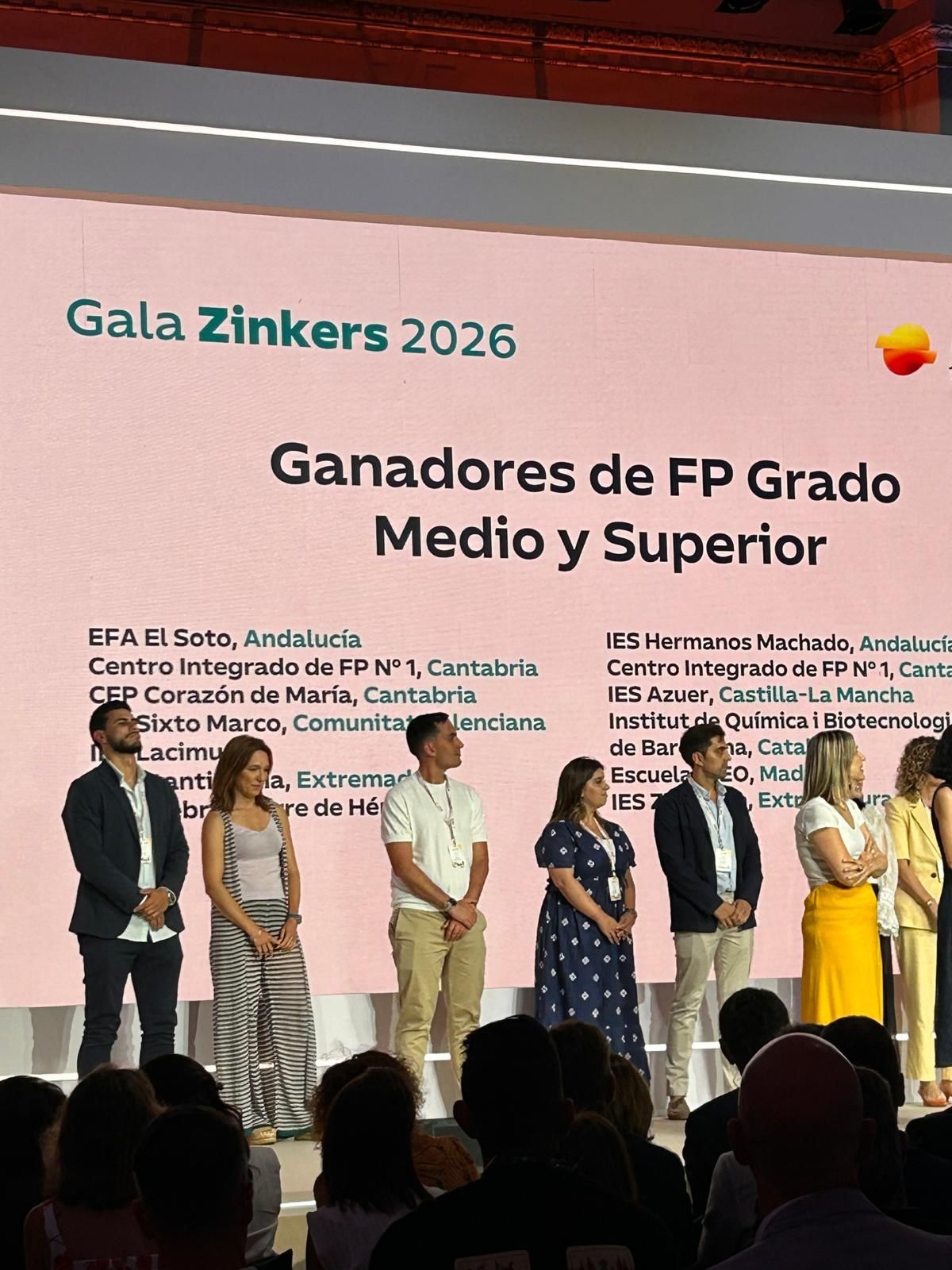 Entrega de premios gala zinkers