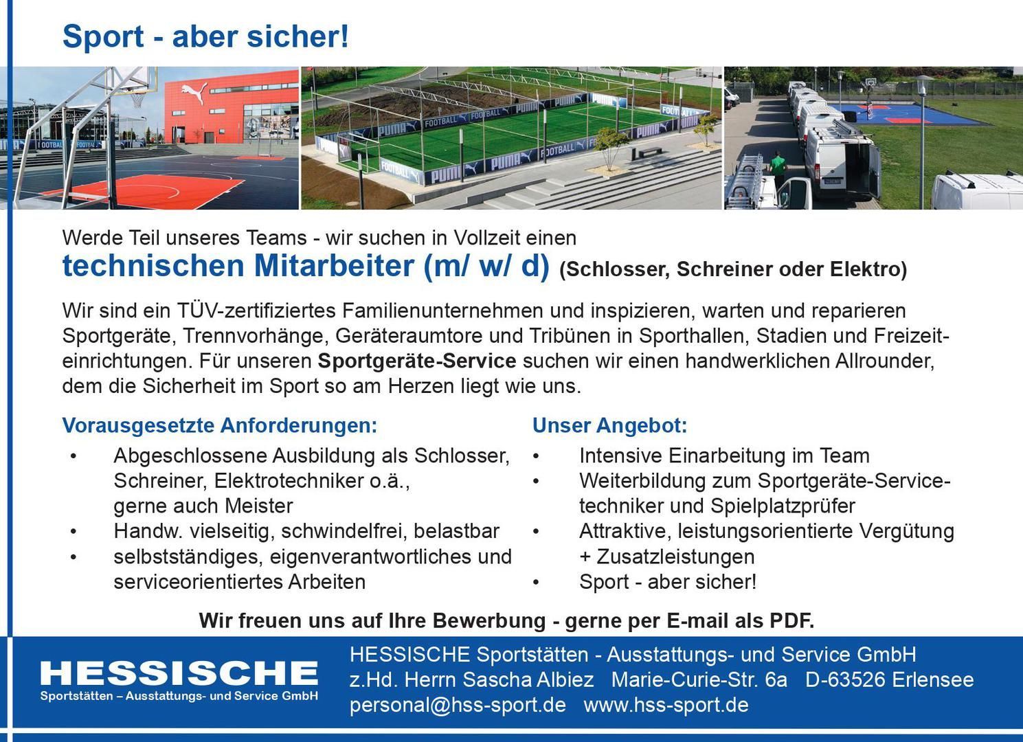 Stellenausschreibung für einen technischen Mitarbeiter (m/w/d)