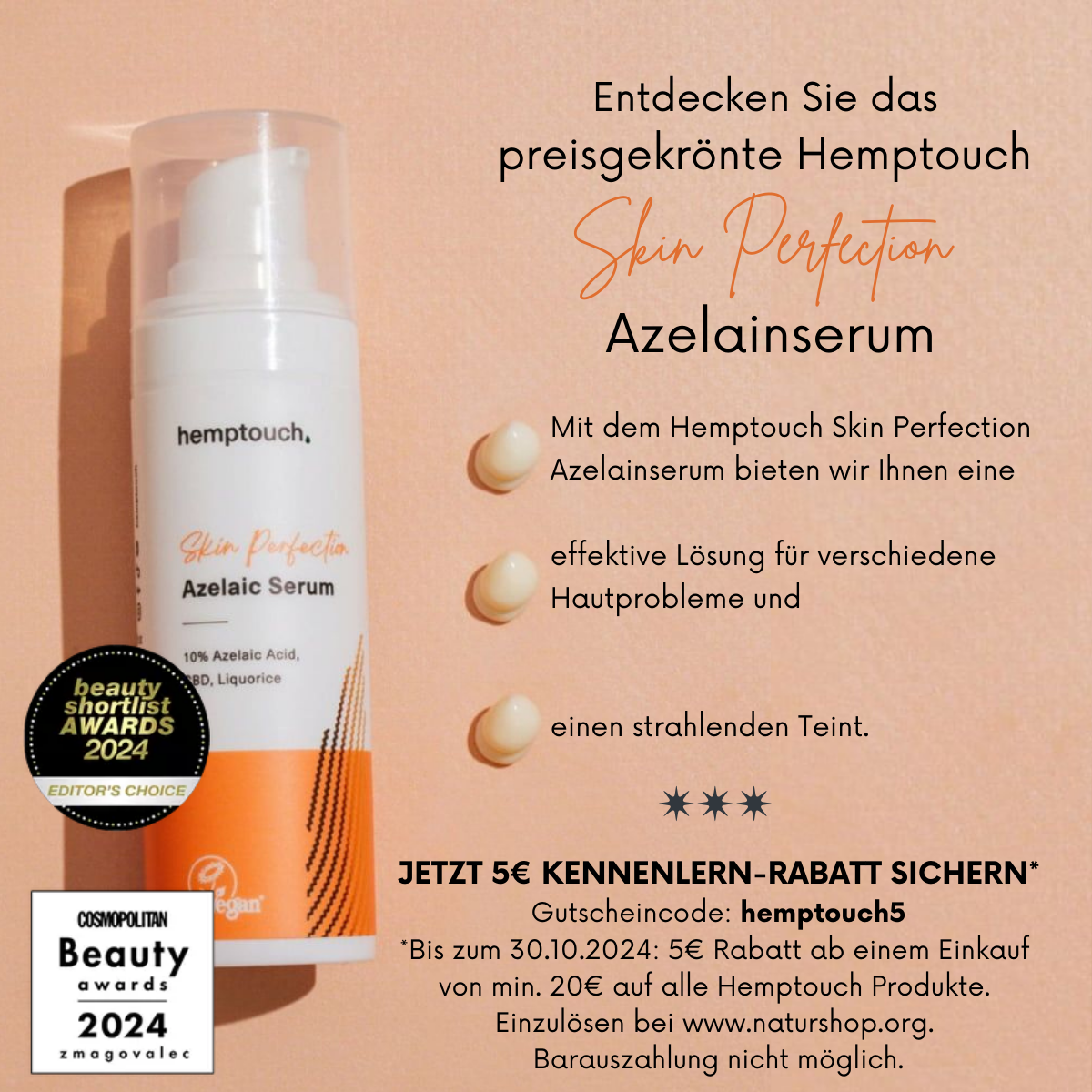 Hemptouch hautperfektionierendes Azelainserum Hemptouch Azelaicserum