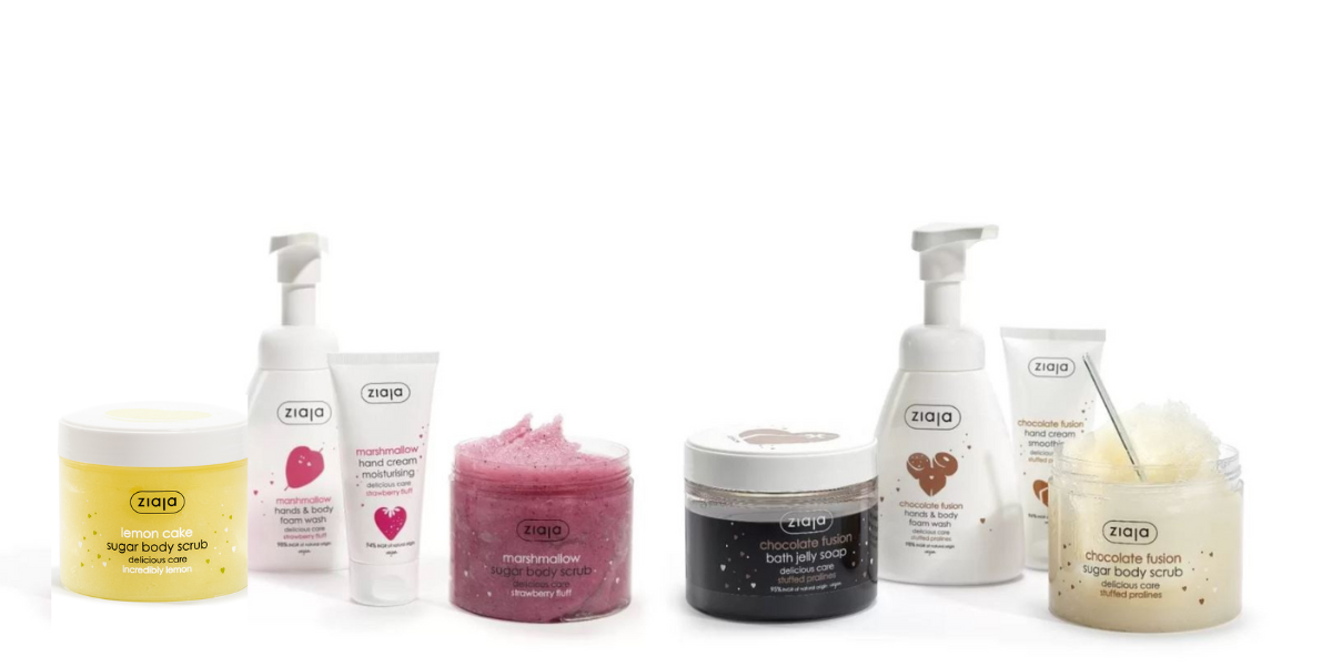 Die herrlich duftenden Delicious Skincare Körperpflegeprodukte mit Duft nach LEMON CAKE, CHOCOLATE FUSION oder MARSHMALLOW. Mit ihren aromatischen Formeln sorgen sie für eine gründliche Reinigung und sanfte Pflege der Haut.